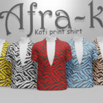 Kofi print shirt by akaysims at TSR