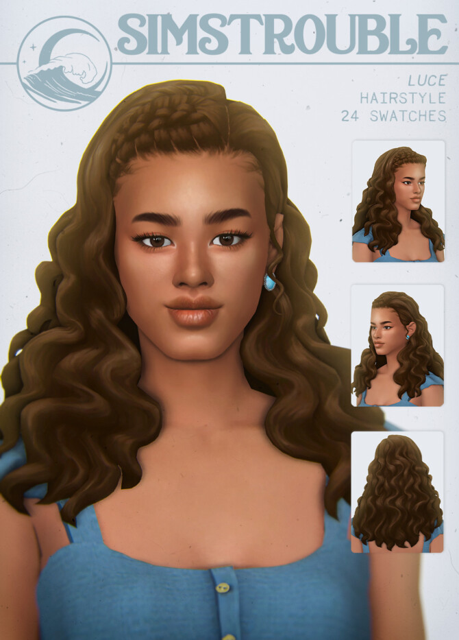 LUCE curls and braids hair at SimsTrouble