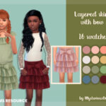 Layered skirt with bow by MysteriousOo at TSR