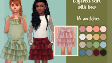 Layered skirt with bow by MysteriousOo at TSR