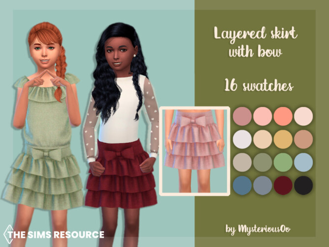 Layered skirt with bow by MysteriousOo at TSR