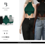 Leather Halterneck Crop Top by Bill Sims at TSR