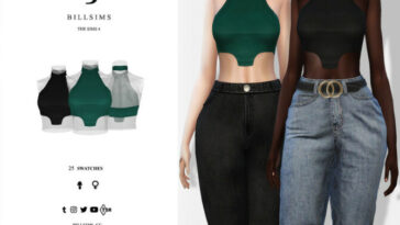 Leather Halterneck Crop Top by Bill Sims at TSR