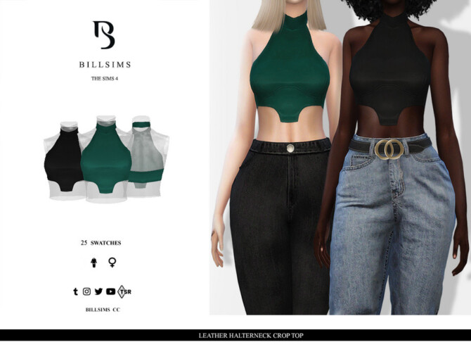 Leather Halterneck Crop Top by Bill Sims at TSR