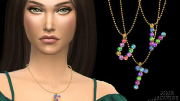 Letter TUV multicolor pendant set by NataliS at TSR