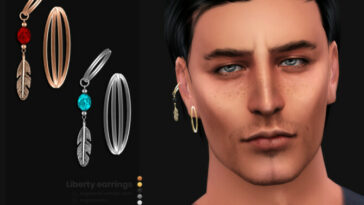 Liberty male earrings | Right by sugar owl at TSR