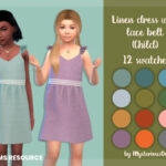 Linen dress with lace belt Child by MysteriousOo at TSR