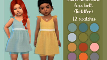 Linen dress with lace belt Toddler by MysteriousOo at TSR