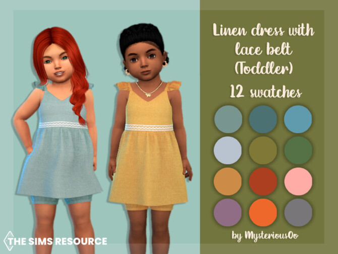 Linen dress with lace belt Toddler by MysteriousOo at TSR