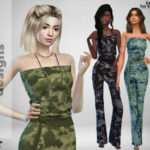 Long Camo Jumpsuit by Pinkfizzzzz at TSR