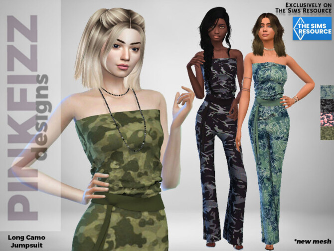 Long Camo Jumpsuit by Pinkfizzzzz at TSR