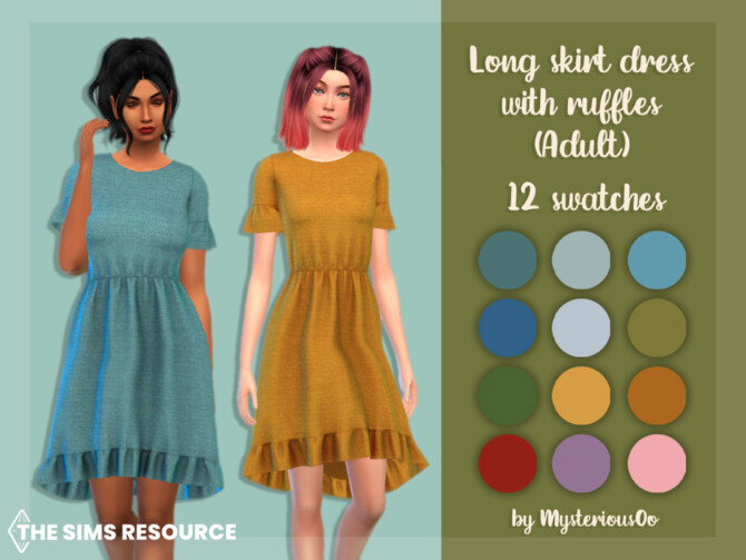 Long skirt dress with ruffles Adult by MysteriousOo at TSR