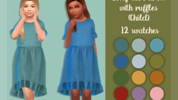 Long skirt dress with ruffles Child by MysteriousOo at TSR