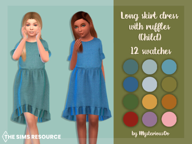 Long skirt dress with ruffles Child by MysteriousOo at TSR