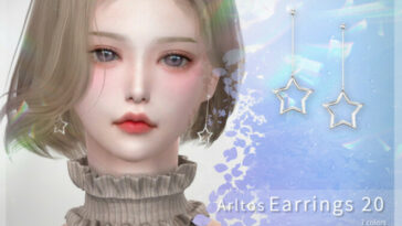 Long star earrings 20 by Arltos at TSR