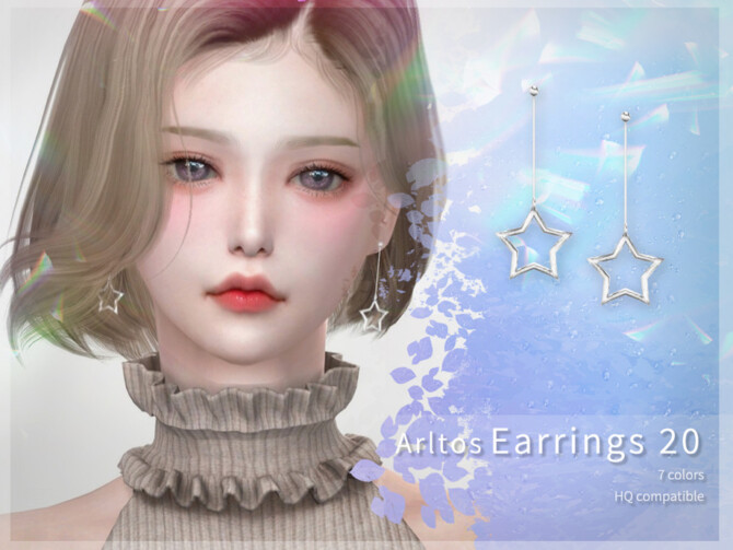 Long star earrings 20 by Arltos at TSR