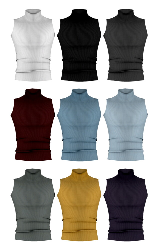 M Sleeveless turtleneck top at Bedisfull – iridescent