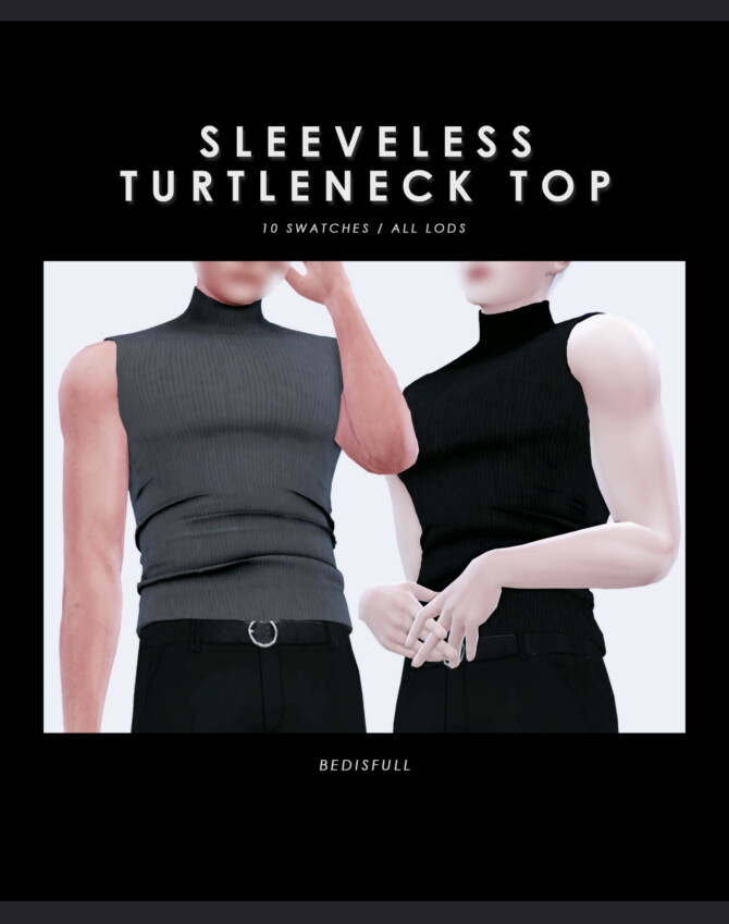 M Sleeveless turtleneck top at Bedisfull – iridescent