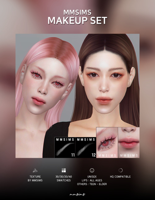 Makeup Set: eyebrows, eyeshadow & lips at MMSIMS