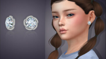 Margaret Stud Earrings For Kids by feyona at TSR