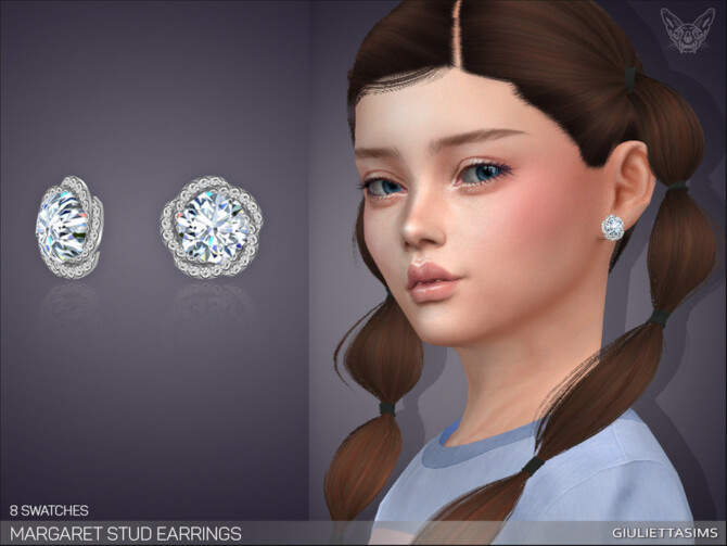 Margaret Stud Earrings For Kids by feyona at TSR