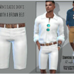 Men’s classic shorts with a brown belt by Sims House at TSR