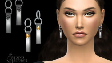 Metal bar with heart earrings by NataliS at TSR