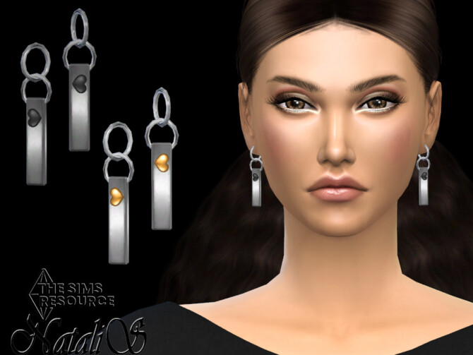 Metal bar with heart earrings by NataliS at TSR