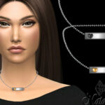 Metal bar with heart short necklace by NataliS at TSR