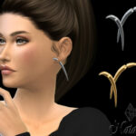 Metal quill large earrings by NataliS at TSR