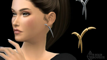 Metal quill large earrings by NataliS at TSR