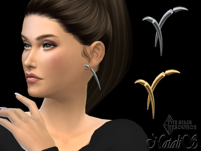 Metal quill large earrings by NataliS at TSR