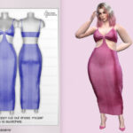 Metallic Strappy Cut Out Dress MC287 by mermaladesimtr at TSR