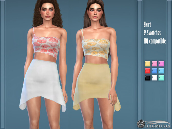 Midi Handkerchief Hem Skirt by Harmonia at TSR