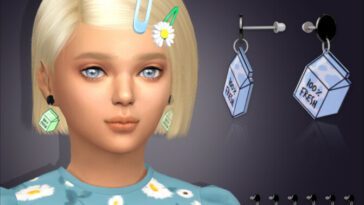 Milk Box Earrings For Kids by feyona at TSR