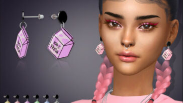 Milk Box Earrings by feyona at TSR