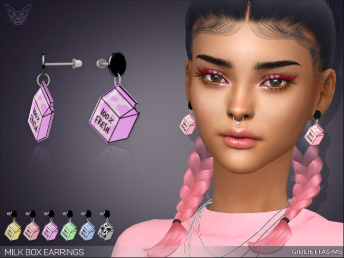 Milk Box Earrings by feyona at TSR