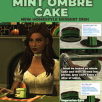 Mint Ombre Cake – New Custom Recipe by RobinKLocksley at Mod The Sims 4