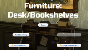 Multi-Purpose Furniture: Desk/Bookshelves by Ilex at Mod The Sims 4