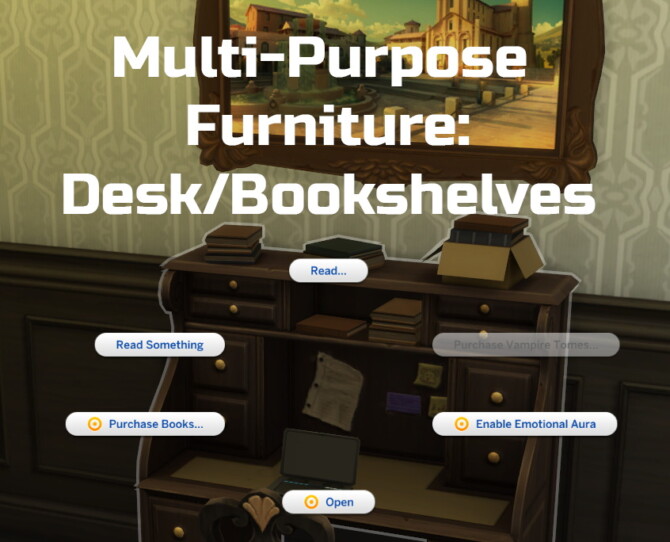 Multi-Purpose Furniture: Desk/Bookshelves by Ilex at Mod The Sims 4