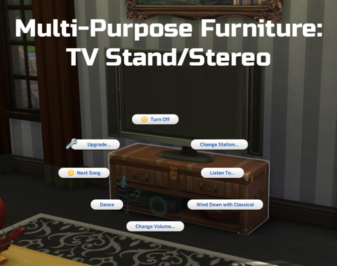 Multi-Purpose Furniture: TV Stand/Stereo by Ilex at Mod The Sims 4