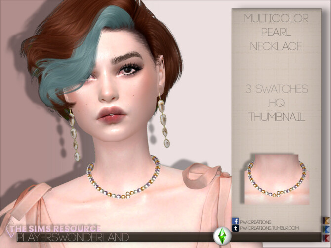 Multicolor Pearl Necklace by PlayersWonderland at TSR