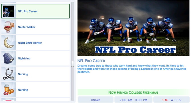 NFL Pro Career by SimsStories13 at Mod The Sims 4