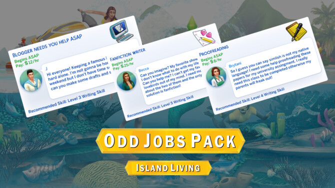 Odd Job Pack Writing Themed by NerdyDoll at Mod The Sims 4