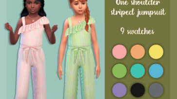 One shoulder striped jumpsuit by MysteriousOo at TSR