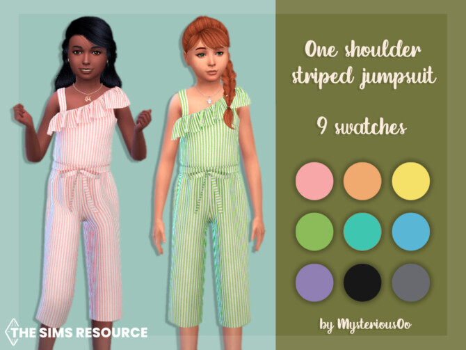 One shoulder striped jumpsuit by MysteriousOo at TSR