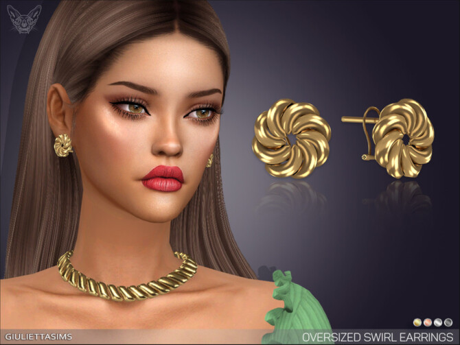 Oversized Swirl Earrings by feyona at TSR