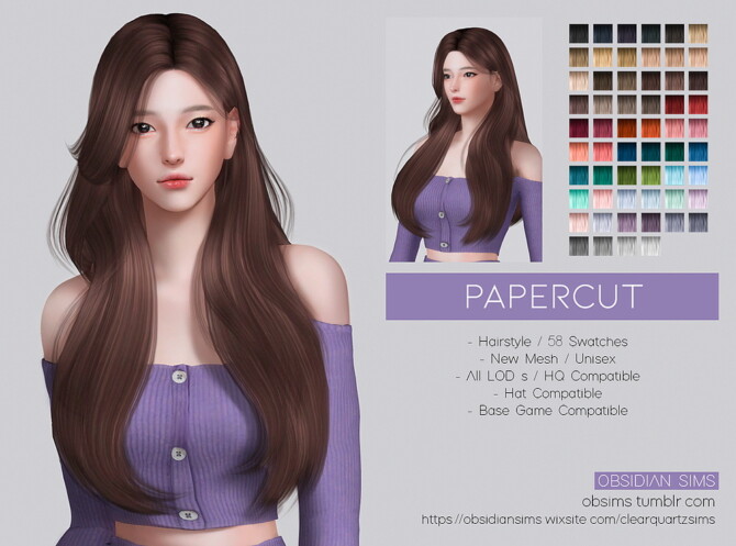 PAPERCUT HAIR at Obsidian Sims