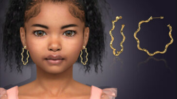 Paige Twisted Hoop Earrings For Kids by feyona at TSR