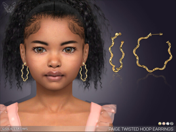 Paige Twisted Hoop Earrings For Kids by feyona at TSR